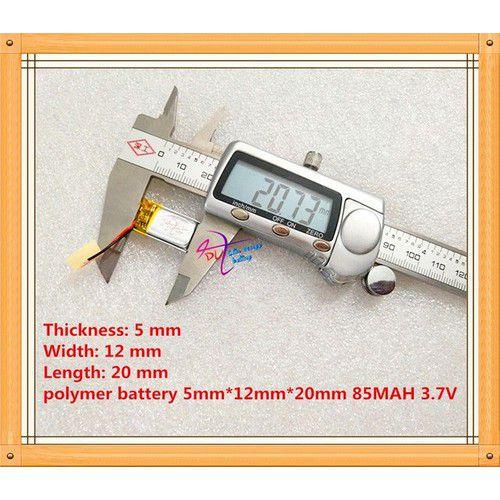 Imagem de Bateria 3,7v 85mah  5mm X 10mm X 20mm Com 2 Fios 501020