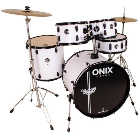 Imagem de Bateria Acústica Nagano Onix Drums Smart 20" Skinny Rock White