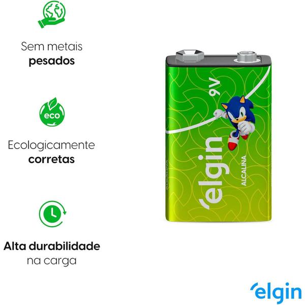 Imagem de Bateria Alcalina Elgin Sonic 9V 1 unidade 