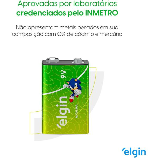 Imagem de Bateria Alcalina Elgin Sonic 9V 1 unidade 