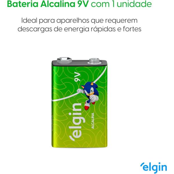 Imagem de Bateria Alcalina Elgin Sonic 9V 1 unidade 