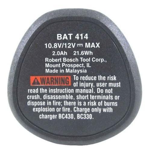 Imagem de Bateria Bosch Lítio, 12V Max, 2,0 Ah Bat414 6 082 943 6Zg