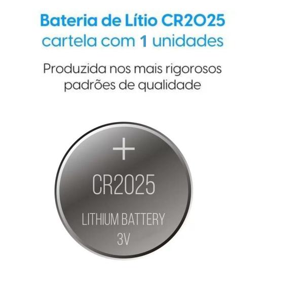 Imagem de Bateria Botão CR2025 3V Lítio - 1 Unidade - Medidores de Glicose Termômetros Monitor de Frequência