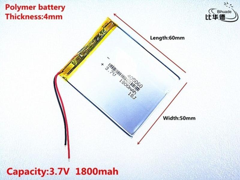 Imagem de Bateria Com 2 Fios 405060 4mm X 50mm 60xmm 1800mah