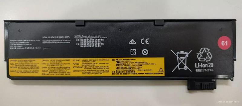 Imagem de Bateria compatível com Lenovo Thinkpad T470 20230610