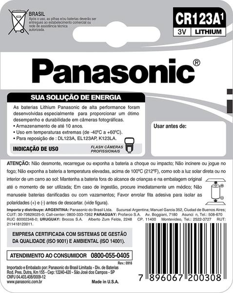 Imagem de Bateria Cr123 3V 6 Panasonic Photo Kit C/6 Pilha Cr123A