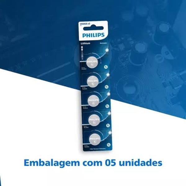 Imagem de Bateria Cr2025 Philips 2025 Cartelas Com 5 Unidades