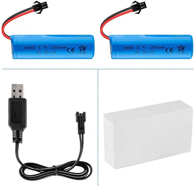 Imagem de Bateria de íon de lítio recarregável 1200mAh 3,7V com carregador USB