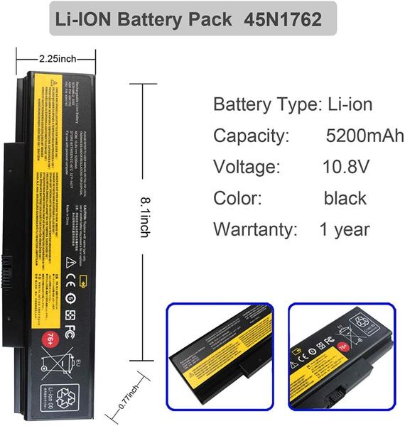 Imagem de Bateria de laptop Gomarty 45N1762 76+ 10,8V 5200mAh para Lenovo