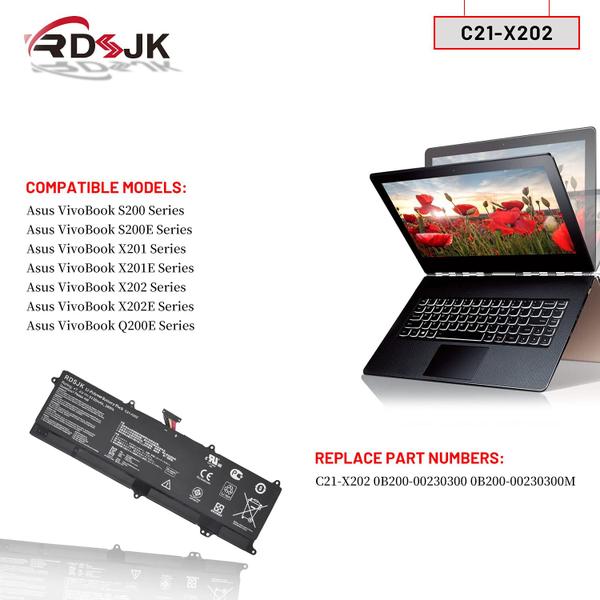 Imagem de Bateria de laptop RDSJ C21-X202 7,4V 38Wh para Asus Vivobook