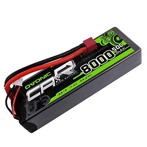 Imagem de Bateria de lipo 2S Ovonic 2S 50C 8000mAh 7.4V Bateria lipo com conector T estilo Dean para veículos de barco de caminhão RC