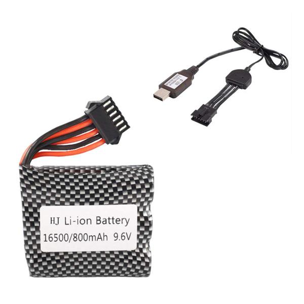 Imagem de Bateria de lítio recarregável 800mAh 9,6V 20C com carregador USB