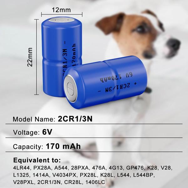 Imagem de Bateria de receptor de coleira para cães Aiobuvr 2CR1/3N 6V (pacote com 4)