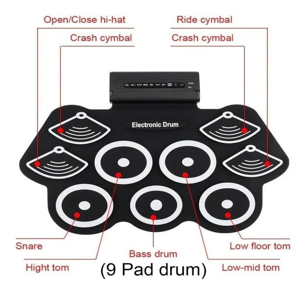 Imagem de Bateria eletrônica spring 9 pads com função midi