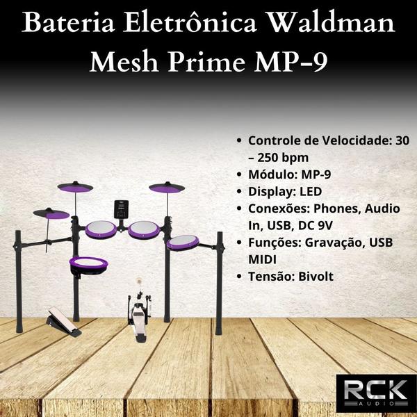 Imagem de Bateria Eletrônica Waldman Mesh Prime MP-9