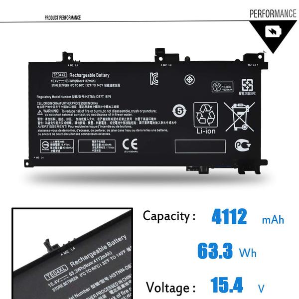 Imagem de Bateria Emaks TE04XL para HP Owmen 15-ax200 e Pavilion 15-bc200