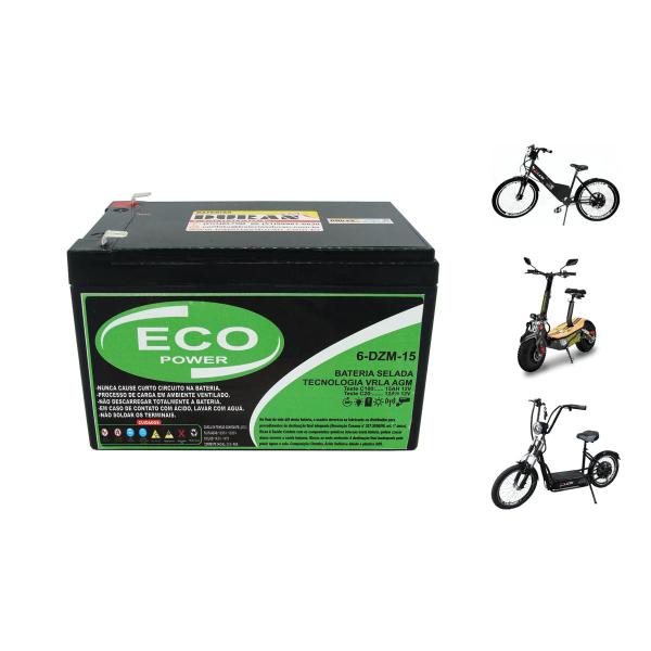 Imagem de Bateria Estacionária Ciclo Profundo 15Ah 12V para bike eletrica, Nobreak - Eco Power