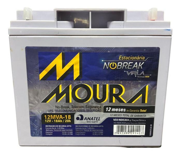 Imagem de Bateria Estacionária Moura  12v 18ah Vrla Para No-break Nova