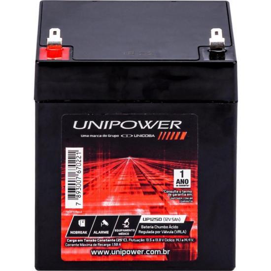 Imagem de Bateria Estacionária Selada 12V 5Ah VRLA UP1250 Unipower