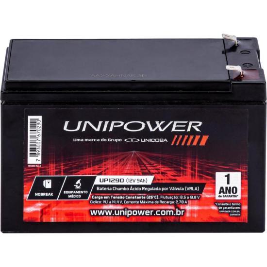 Imagem de Bateria Estacionária Selada 12V 9Ah VRLA UP1290 Unipower