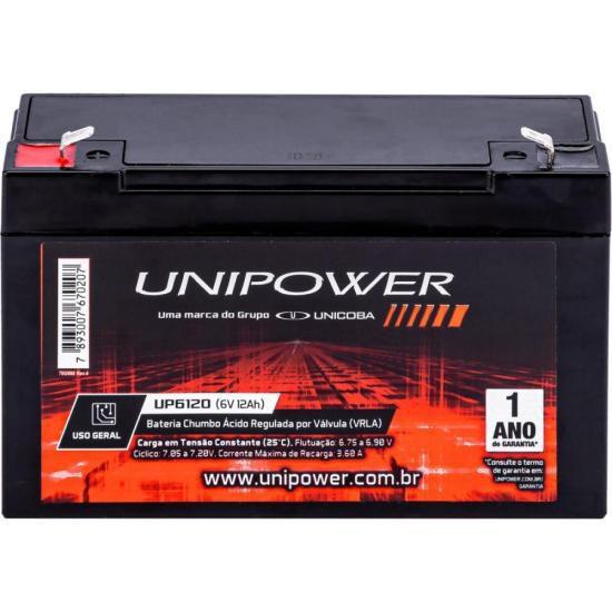 Imagem de Bateria Estacionária Selada 6V 12Ah VRLA UP6120 Unipower