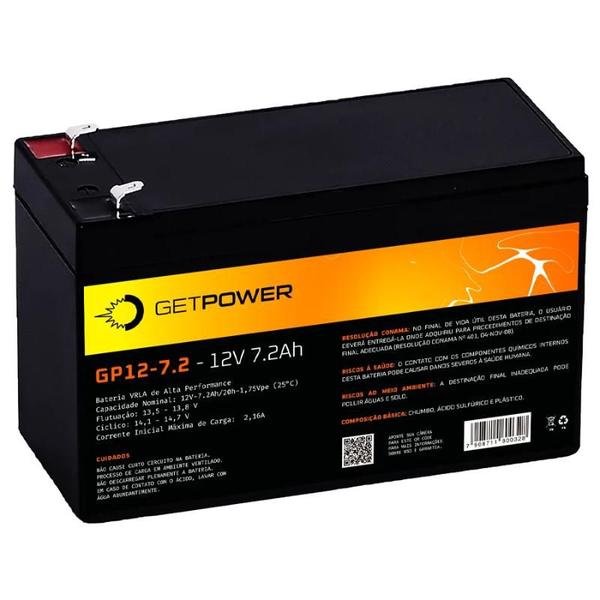 Imagem de Bateria Estacionária VRLA 12V 7,2AH - Getpower