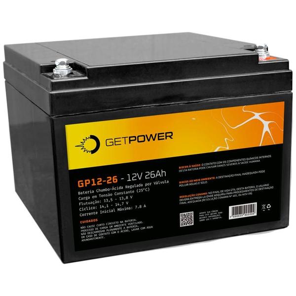 Imagem de Bateria Gel Selada GetPower 12V 26ah Nobreak - Vrla Agm