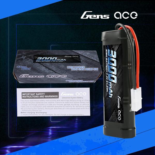 Imagem de Bateria Gens Cace 7,2 V 3000 mAh NiMH com plugue Tamiya para carros RC