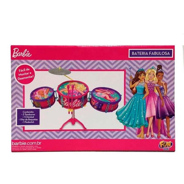 Imagem de Bateria Infantil - Barbie Dreamtopia - Bateria Musical Pequena - Fun Divirta-se