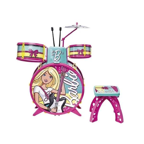 Imagem de Bateria Infantil com Banquinho Barbie Fabulosa - 7293-1 - Fun