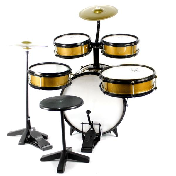 Imagem de Bateria Infantil Profissional Completa C/ Chimbal Baquetas - Rock Baby