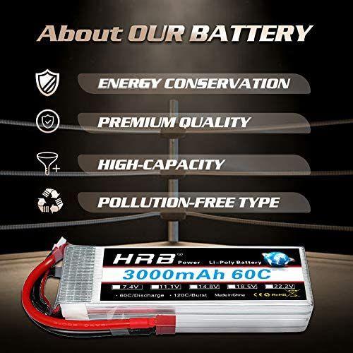 Imagem de Bateria Lipo HRB 3000mAh 14,8V 60C para caminhão RC