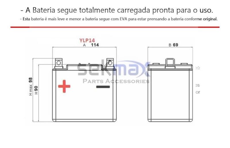 Imagem de Bateria Litio Aliant Ylp07 Honda CB300R CB 300R CB300 2014