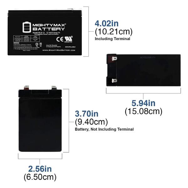 Imagem de Bateria Mighty Max ML9-12 12V 9AH recarregável SLA AGM