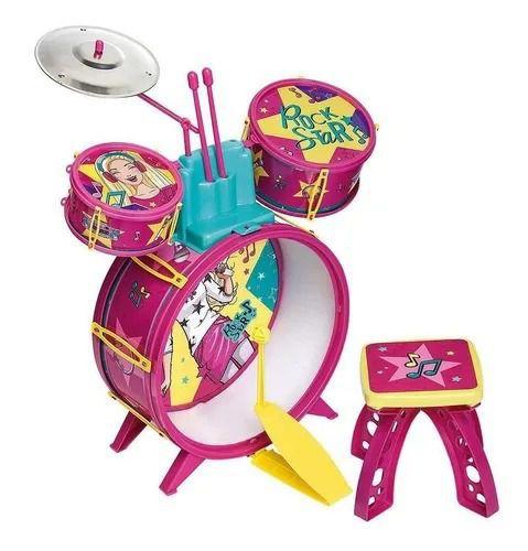 Imagem de Bateria Musical Infantil Fabulosa Da Barbie Com Acessorios - Fun