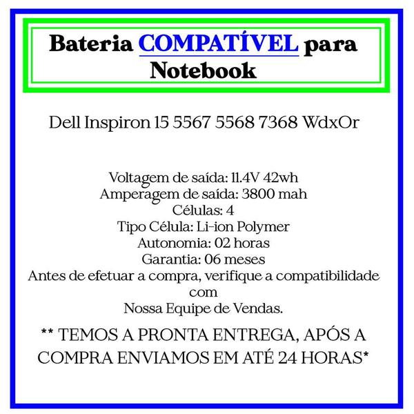 Imagem de Bateria Nb Para Dell Inspiron 7560 7460 7368  Wdx0r