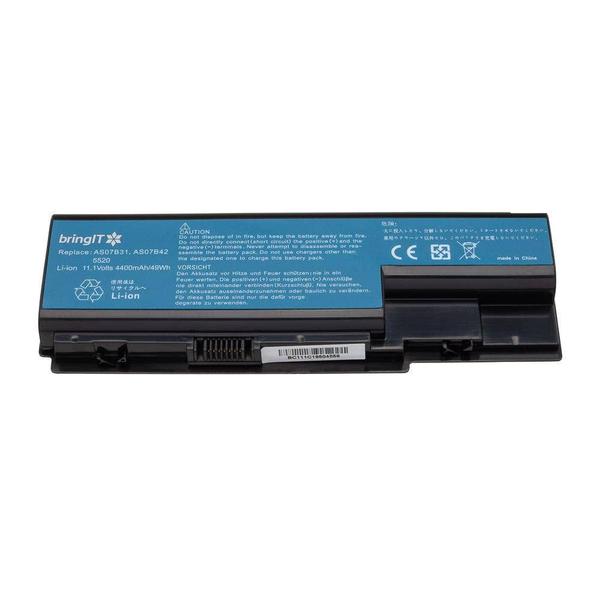 Imagem de Bateria para notebook bringIT compatível com Acer 5920G-602G16F AS07B51 4400 mAh Preto