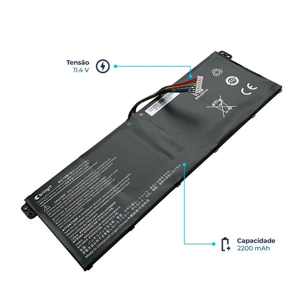 Imagem de Bateria para Notebook bringIT compatível com Acer Aspire A515-51-55QD 2200 mAh