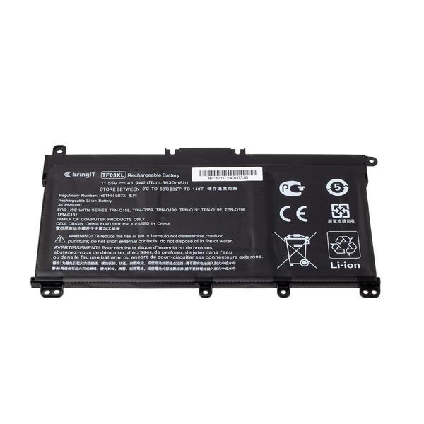 Imagem de Bateria para notebook bringIT compatível com HP 15-EF2081MS 3400 mAh Preto