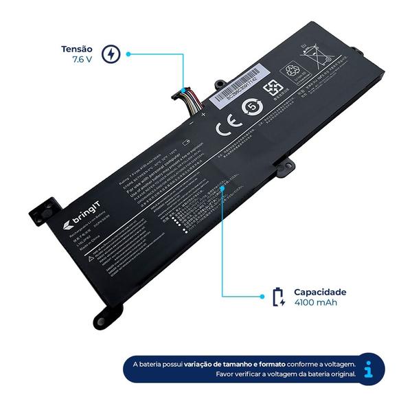 Imagem de Bateria para notebook bringIT compatível com Lenovo ideapad 3 15IIL05 4100 mAh 7.6 V