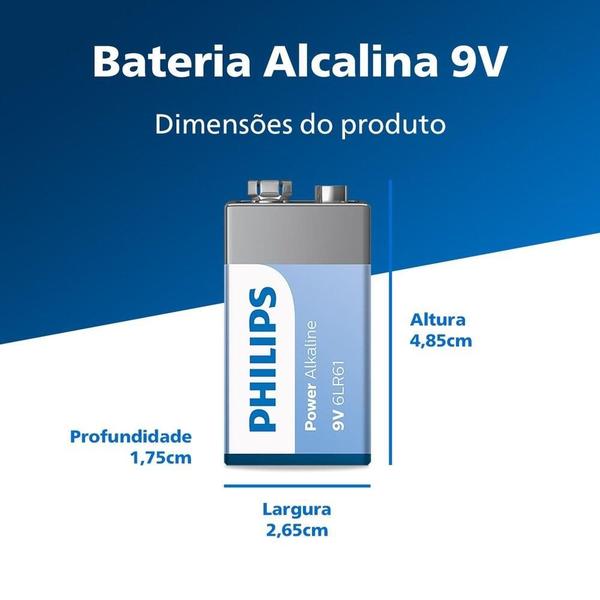 Imagem de Bateria philips alcalina 9v