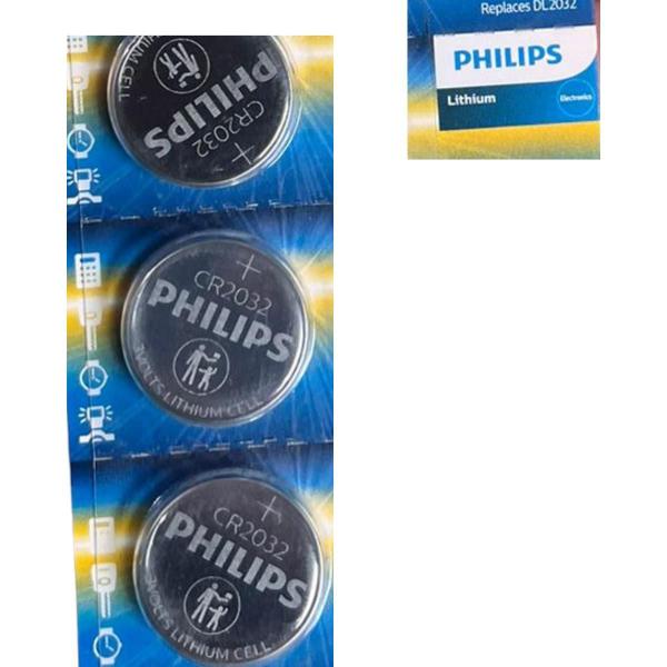 Imagem de Bateria Philips Lítio Cr 2032 3V Cartela 5 Un Placa Mãe