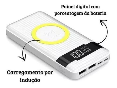 Imagem de Bateria Portatil Power Bank 10.000mah Wireless Charger Indução Sem Fio - Peining