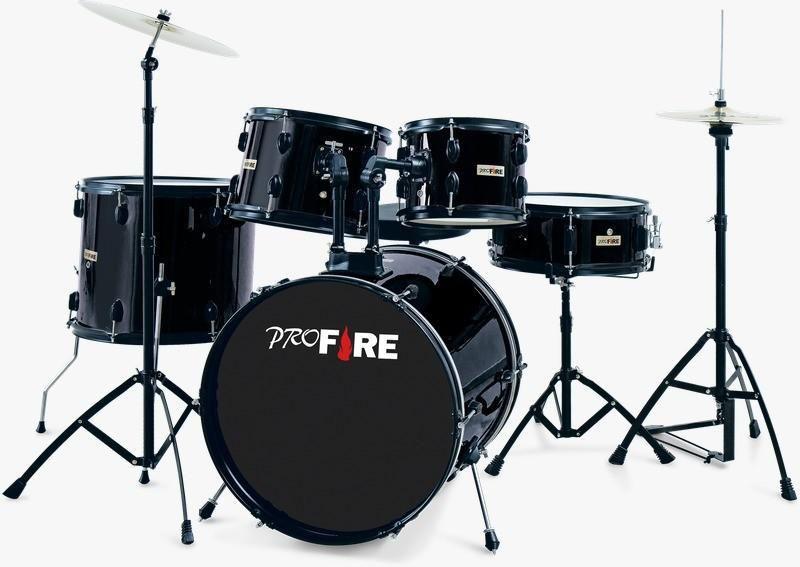 Bateria Pro Fire Bumbo 20 Cor Preta + Banco Baquetas Pratos Imagem de Bateria Pro Fire Bumbo 20 Cor Preta + Banco Baquetas Pratos