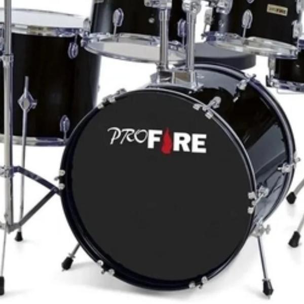 Imagem de Bateria pro fire bumbo 20 preta ferragem cromada