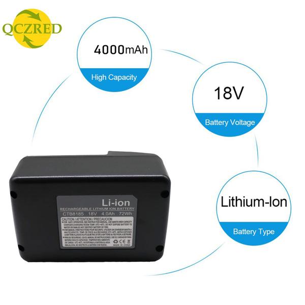 Imagem de Bateria QCZRED Li-ion 18V 4000mAh Substitui CTB7185/8187 Snap On CT7850/CTL7850