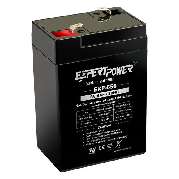 Imagem de Bateria recarregável ExpertPower 6V 5Ah SLA com certificações ISO