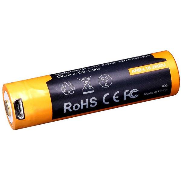 Imagem de Bateria Recarregável Fenix Arb L18 2600U 18650 2600Mah 3.6V Micro Usb