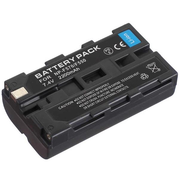 Imagem de Bateria recarregável Greika NP-F570/F550 2200mAh para iluminadores de LED e filmadoras Sony