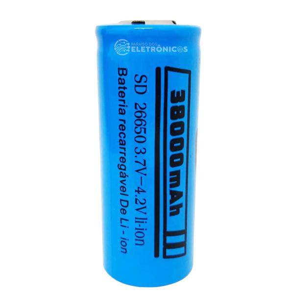 Imagem de Bateria Recarregável Li-Ion 26650 Potencia 38000mAh 3.7V Para Lanternas DY2665038000